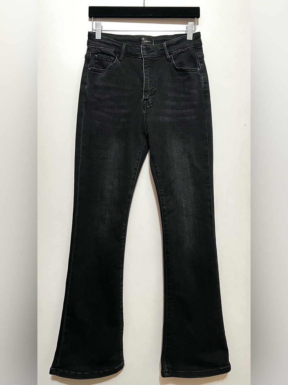 MOTHER Black High-Rise Bootcut Jeans